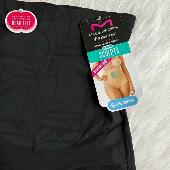Maidenform Flexees Shapewear Womens Size Small Black High Waist Brief Ultra Firm - Picture 2 of 6